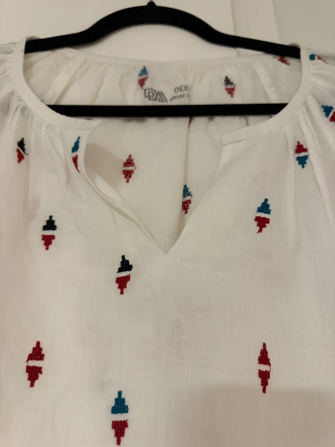 Dex Apparel White Embroidered Cotton Blouse - photo 2