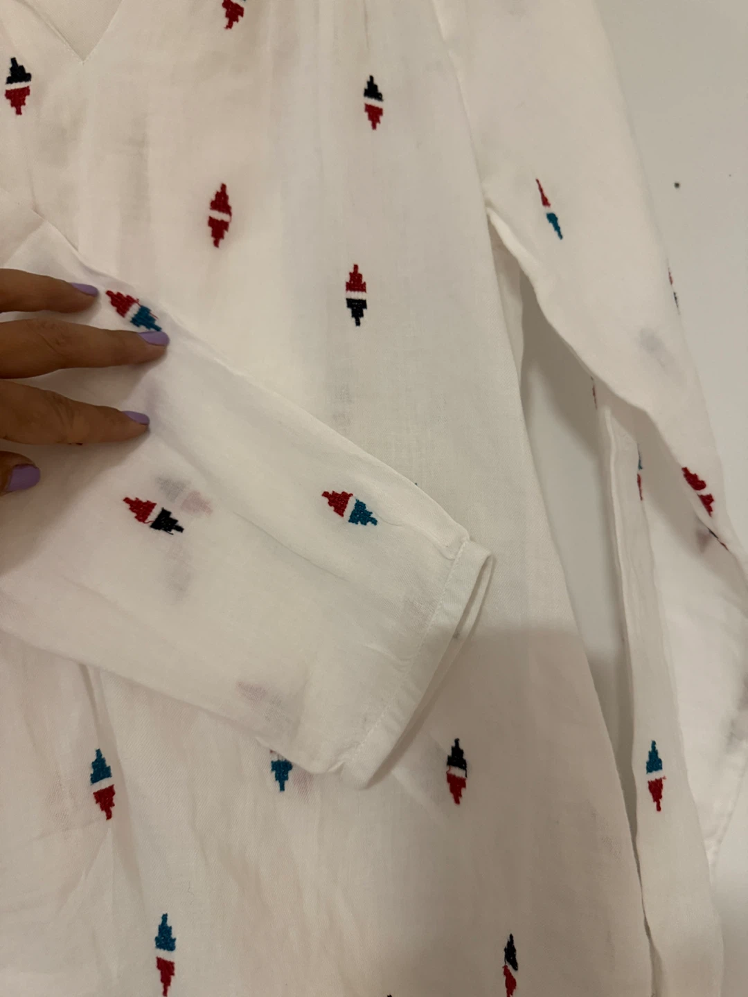 Dex Apparel White Embroidered Cotton Blouse - photo 4
