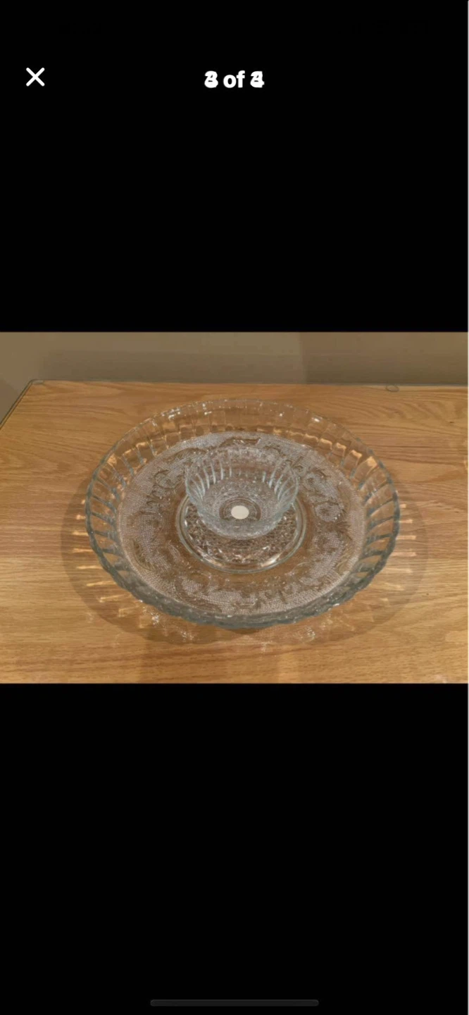 Glass Server Platter with Dip Bowl - photo 2