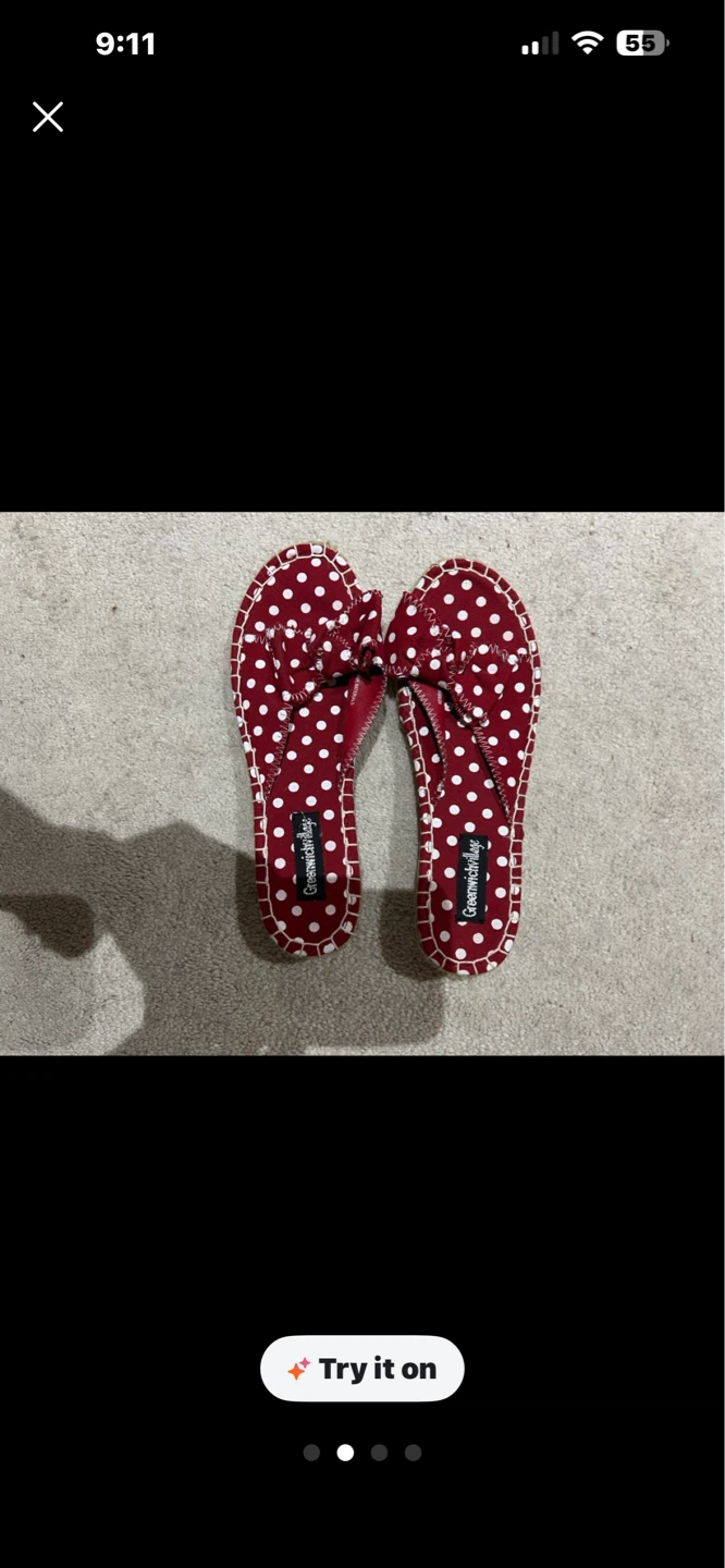 Greenwich Village Red Polka Dot Espadrille Flats