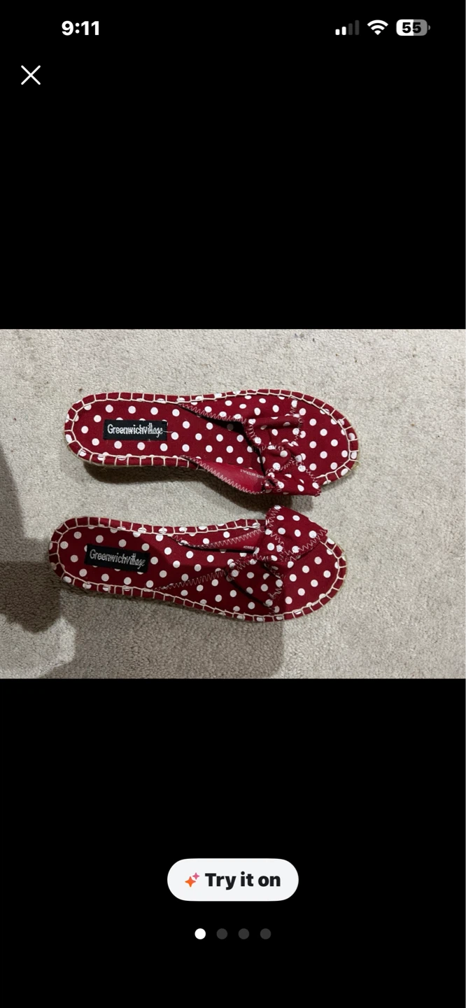 Greenwich Village Red Polka Dot Espadrille Flats - photo 4