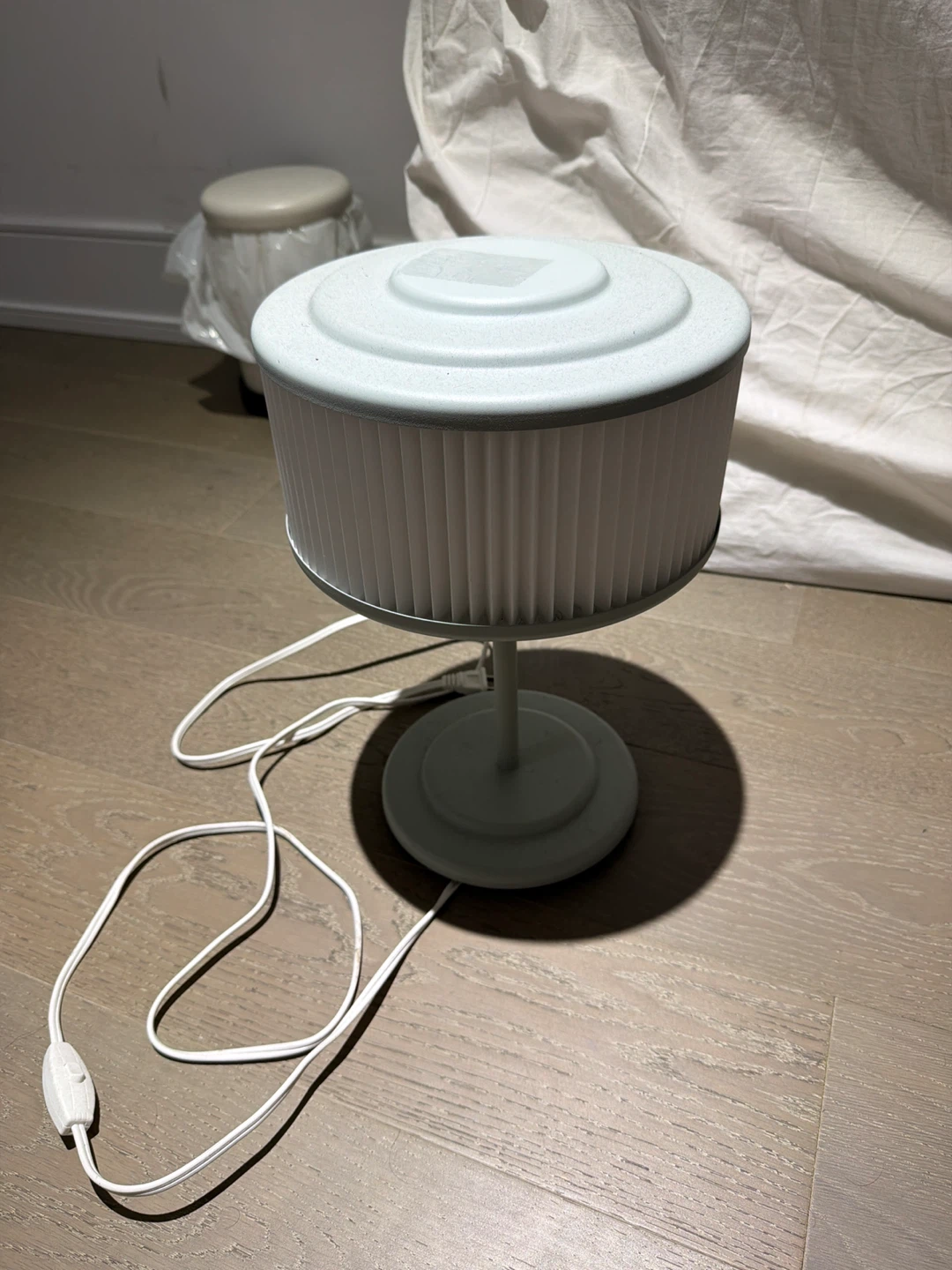 Light Blue Drum Lamp