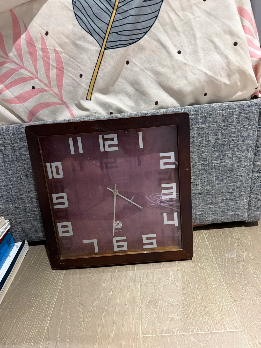 Square Wooden Wall Clock