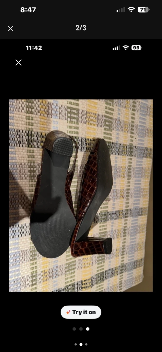 Crocodile Embossed Slingback Heels - photo 3