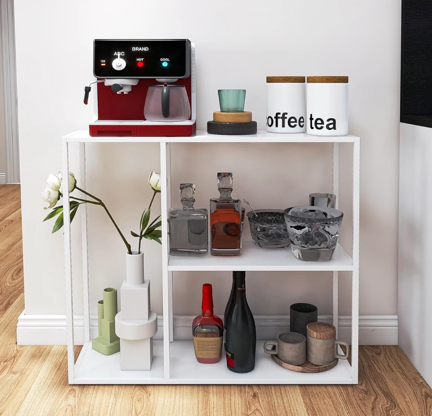 White Console Table / Entryway Shelf - photo 3