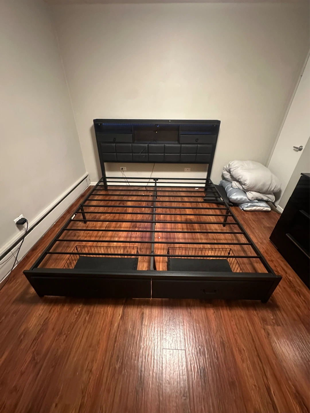 Rolanstarr King Size Bed Frame with Drawers and LED Light