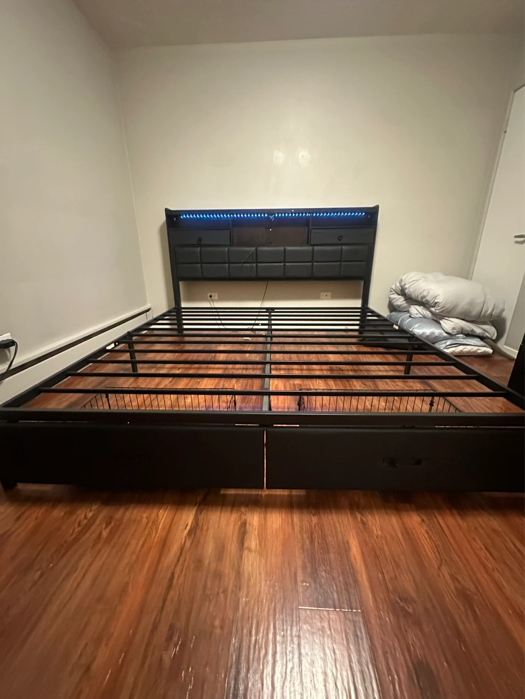 Rolanstarr King Size Bed Frame with Drawers and LED Light - photo 2