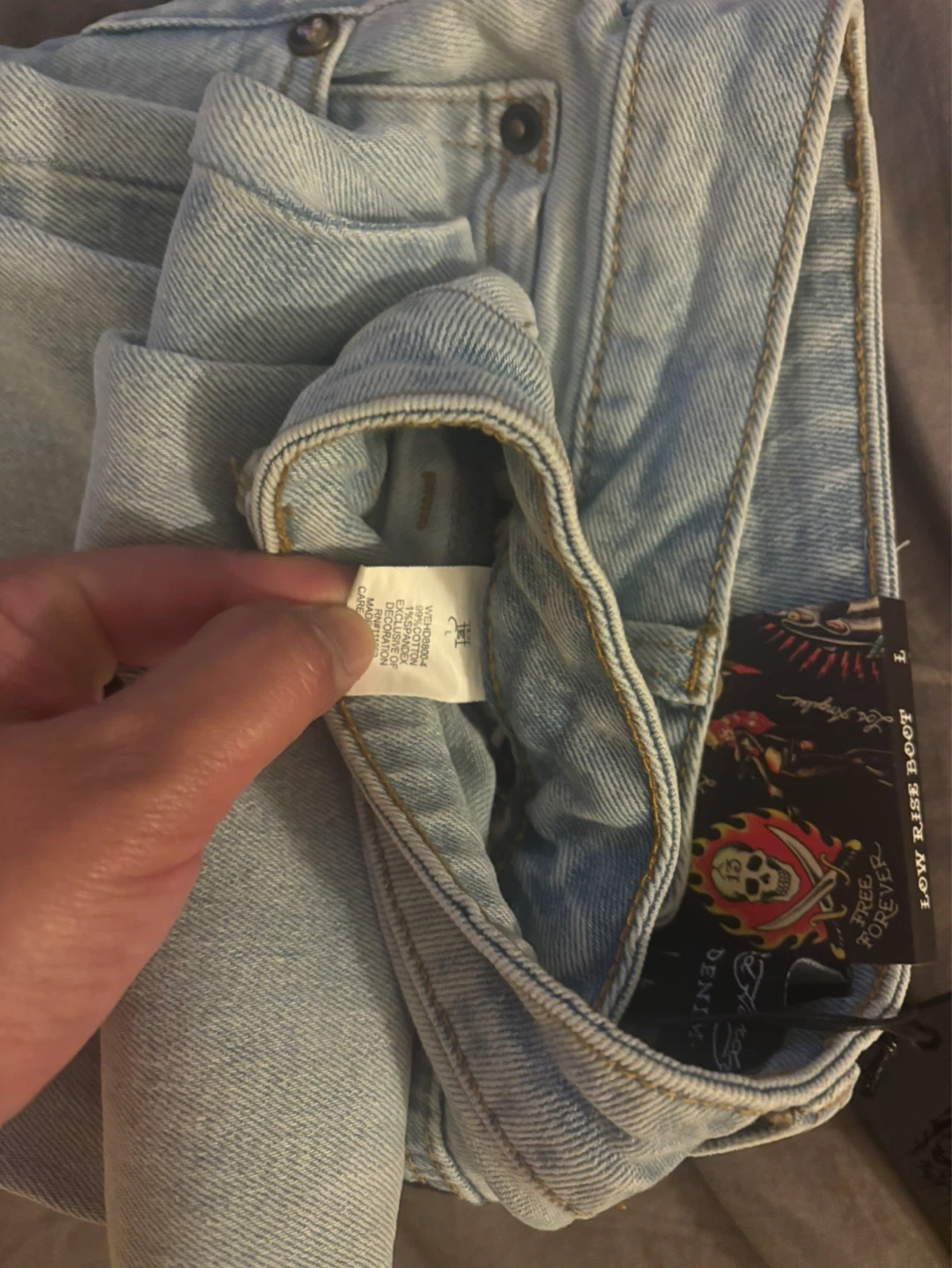 Ed Hardy Low Rise Boot Jeans Size L
