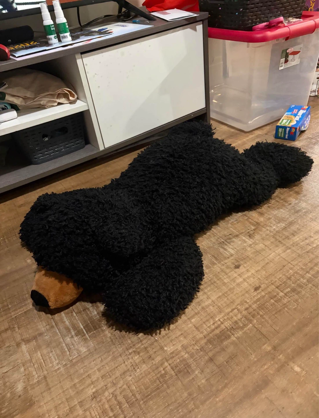 Vintage Giant Black Bear Plush Toy