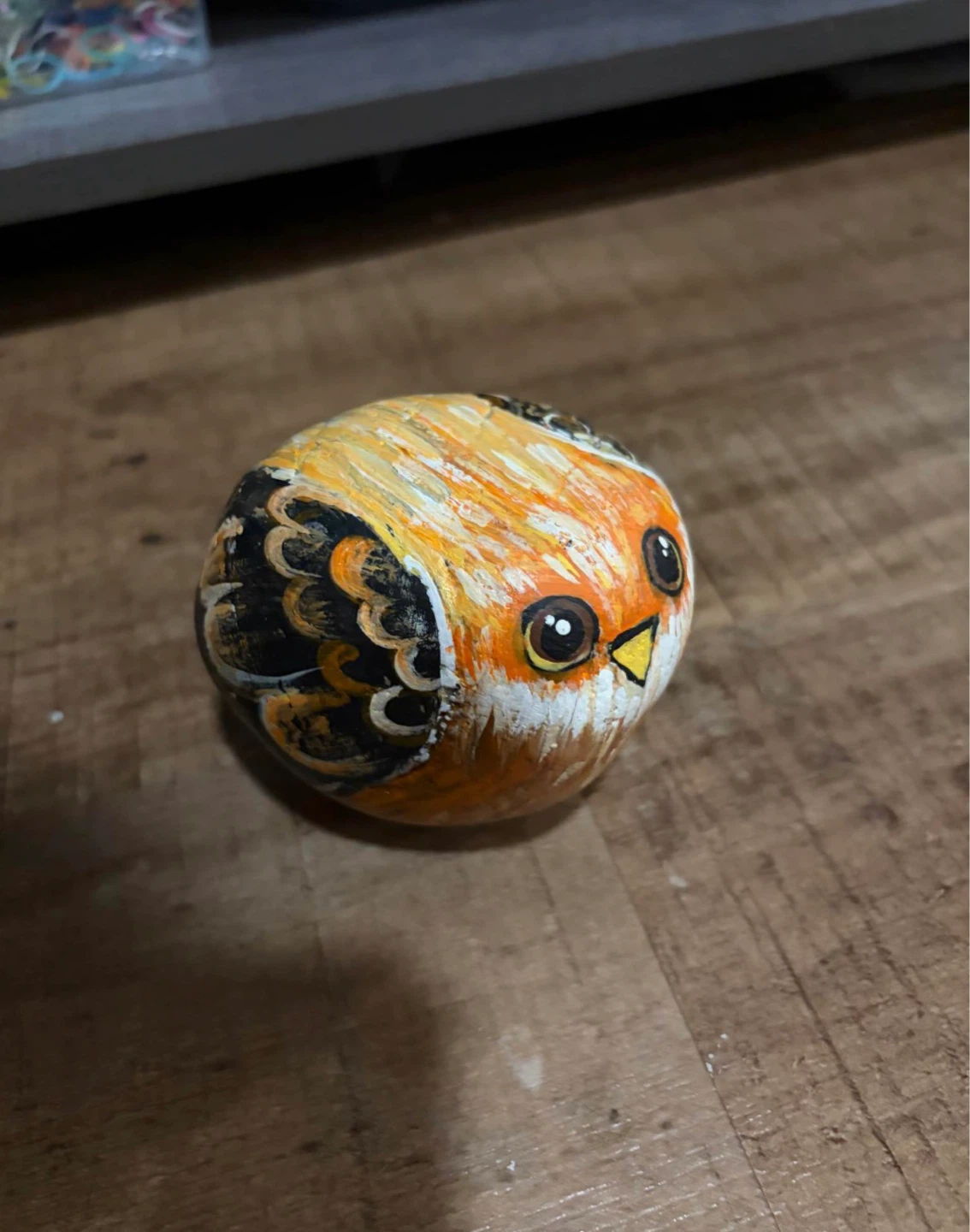 Hand painted owl rock