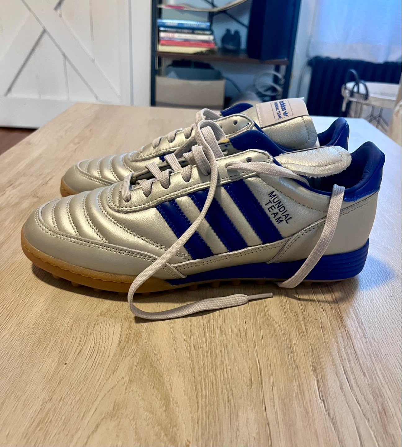 Adidas Mundial Team RS Soccer Shoes Size 7 Silver Blue - photo 3
