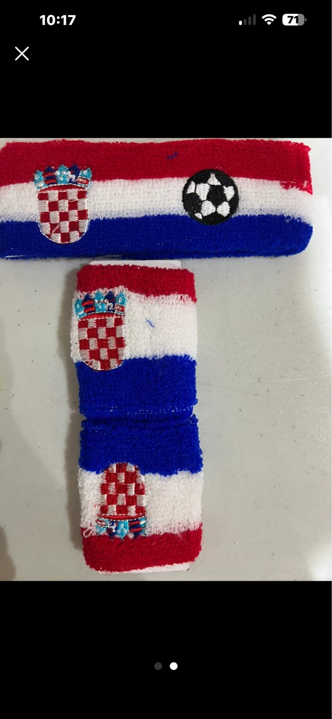 Sports Headband and Wristbands Set - Croatia Flag Design - photo 2