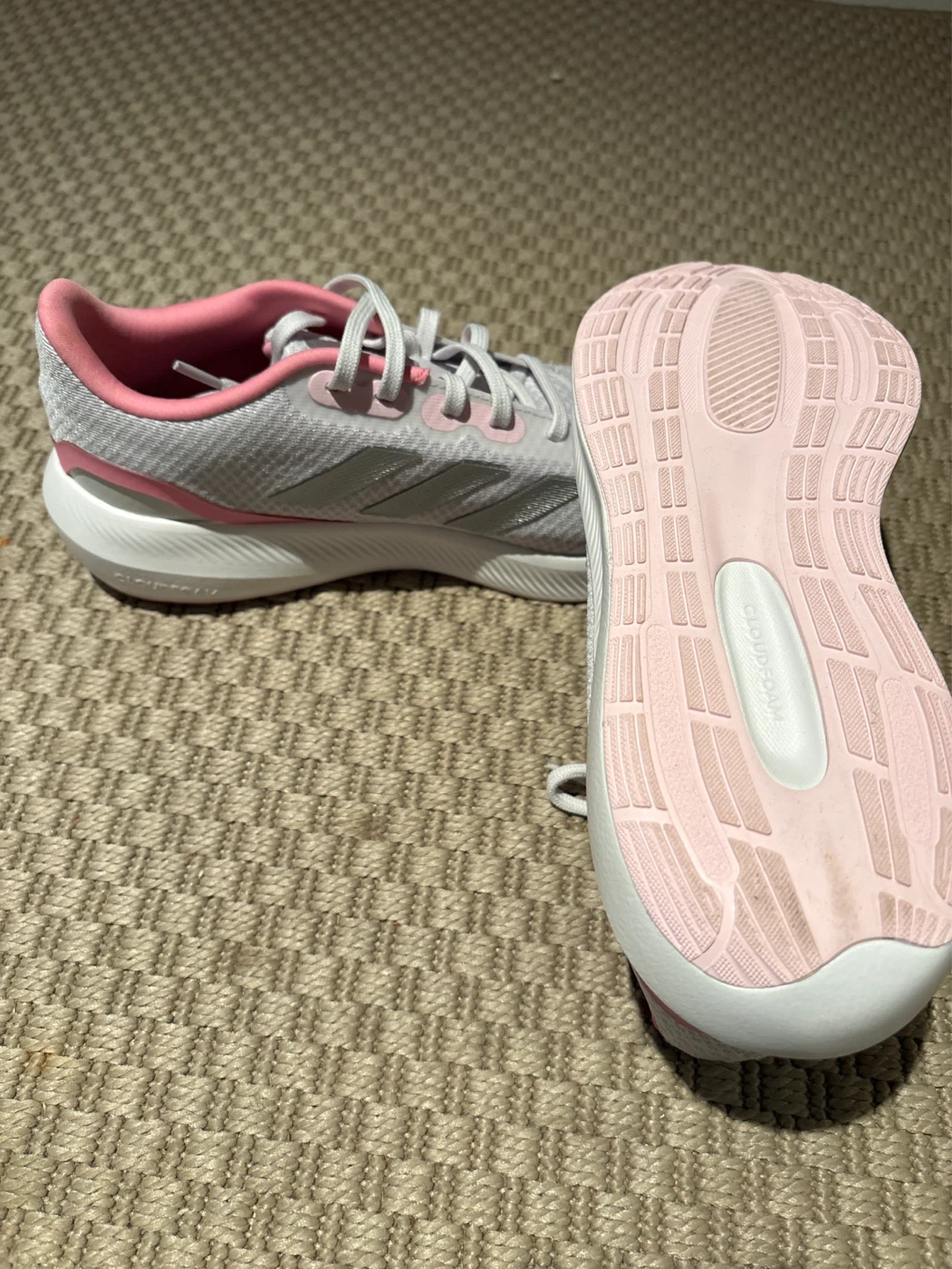 Adidas Cloudfoam Running Shoes - Grey/Pink