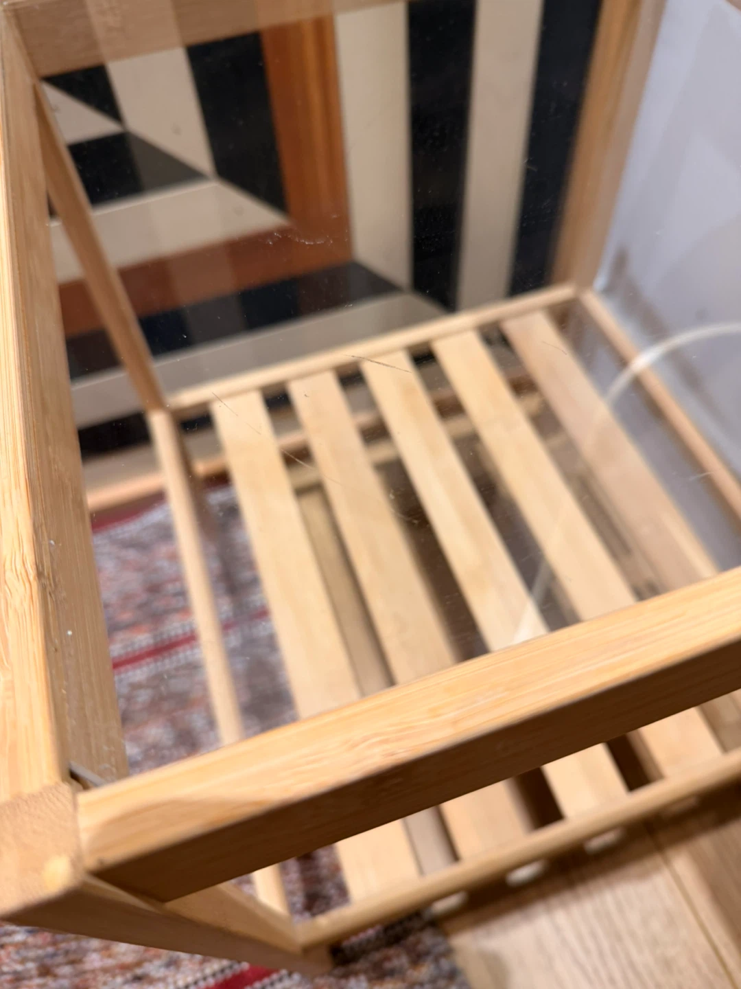 Bamboo and Glass Side Table (IKEA Nesna) - photo 2
