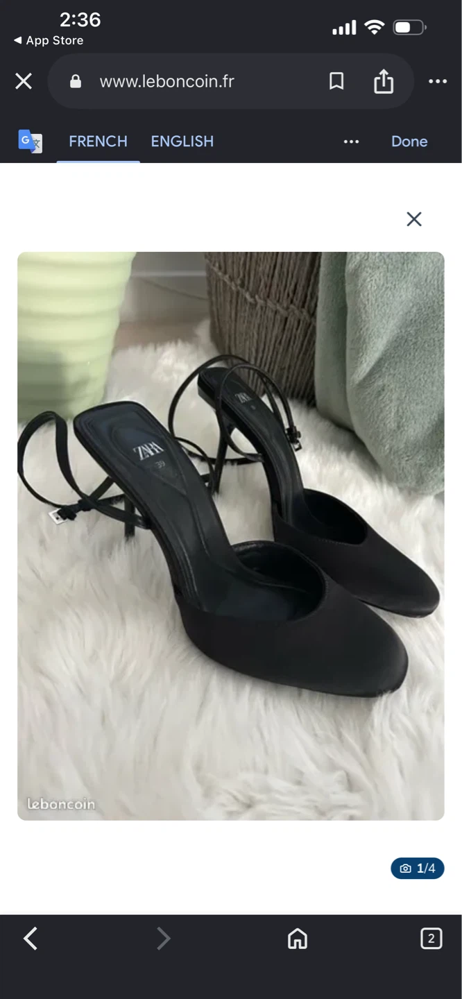 ZARA Black Heeled Sandals - Size 36