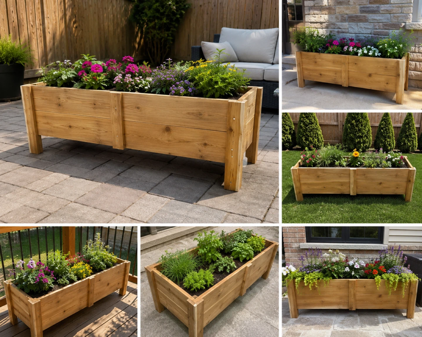 Wooden Raised Garden Planter Box