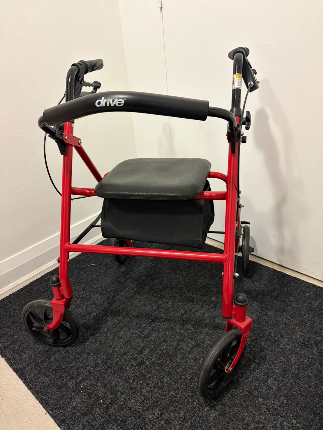 Drive Red Rollator Walker with Seat and Bag - photo 2