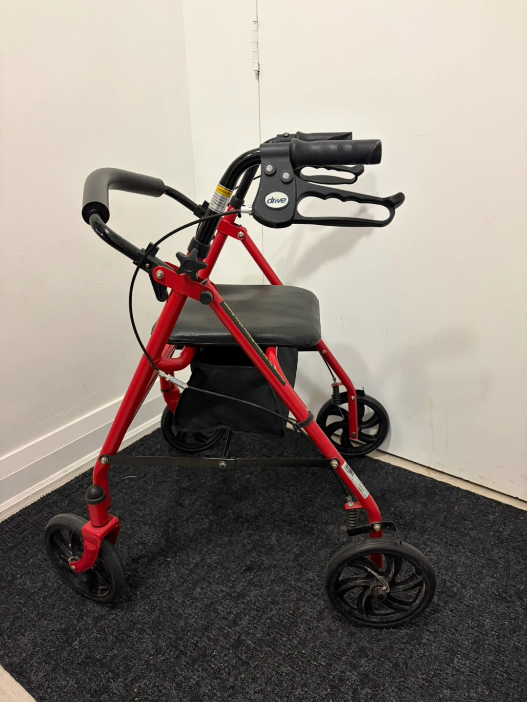 Drive Red Rollator Walker with Seat and Bag