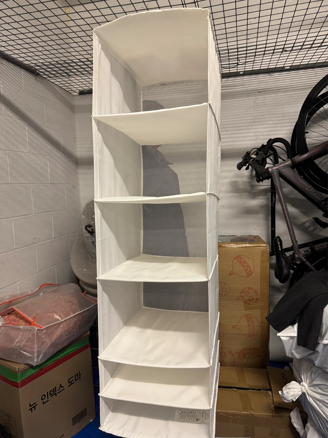 White Hanging Closet Organizer 5-Shelf