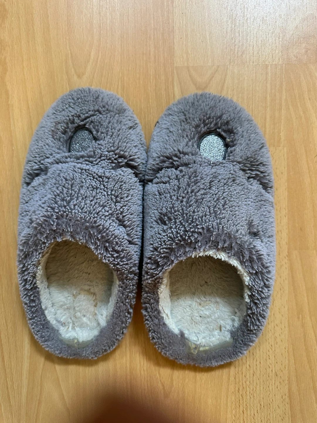 Gray Fuzzy Slippers