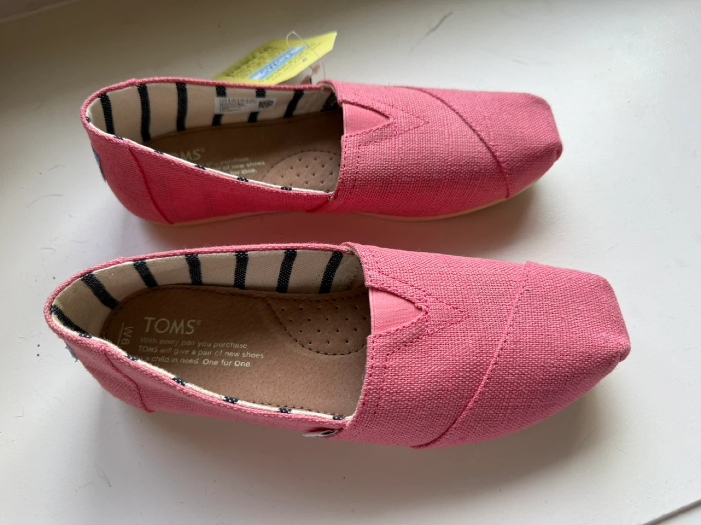 TOMS Pink Canvas Slip-On Shoes Size  6.5 - photo 3