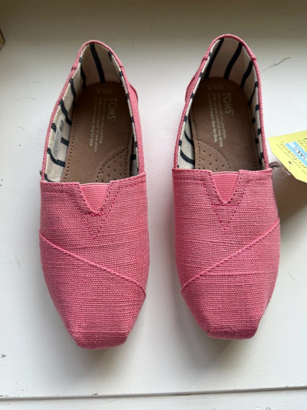 TOMS Pink Canvas Slip-On Shoes Size  6.5 - photo 2