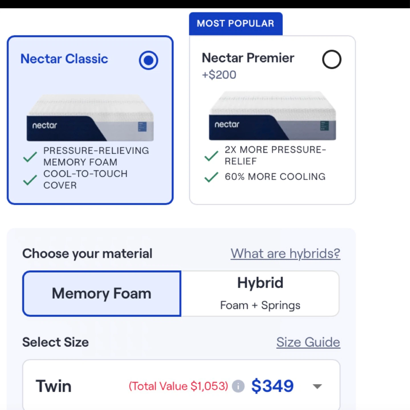Nectar Classic Twin Memory Foam Mattress