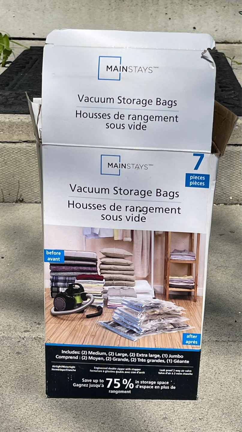 Mainstays Vacuum Storage Bags - 7 Piece Set