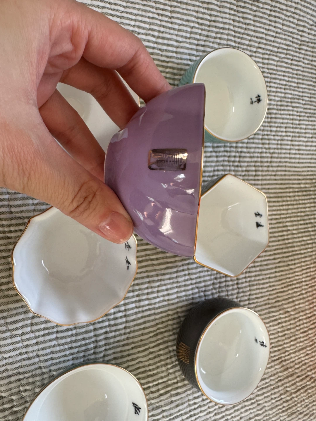 Set of 7 Ceramic Tea Cups - photo 2