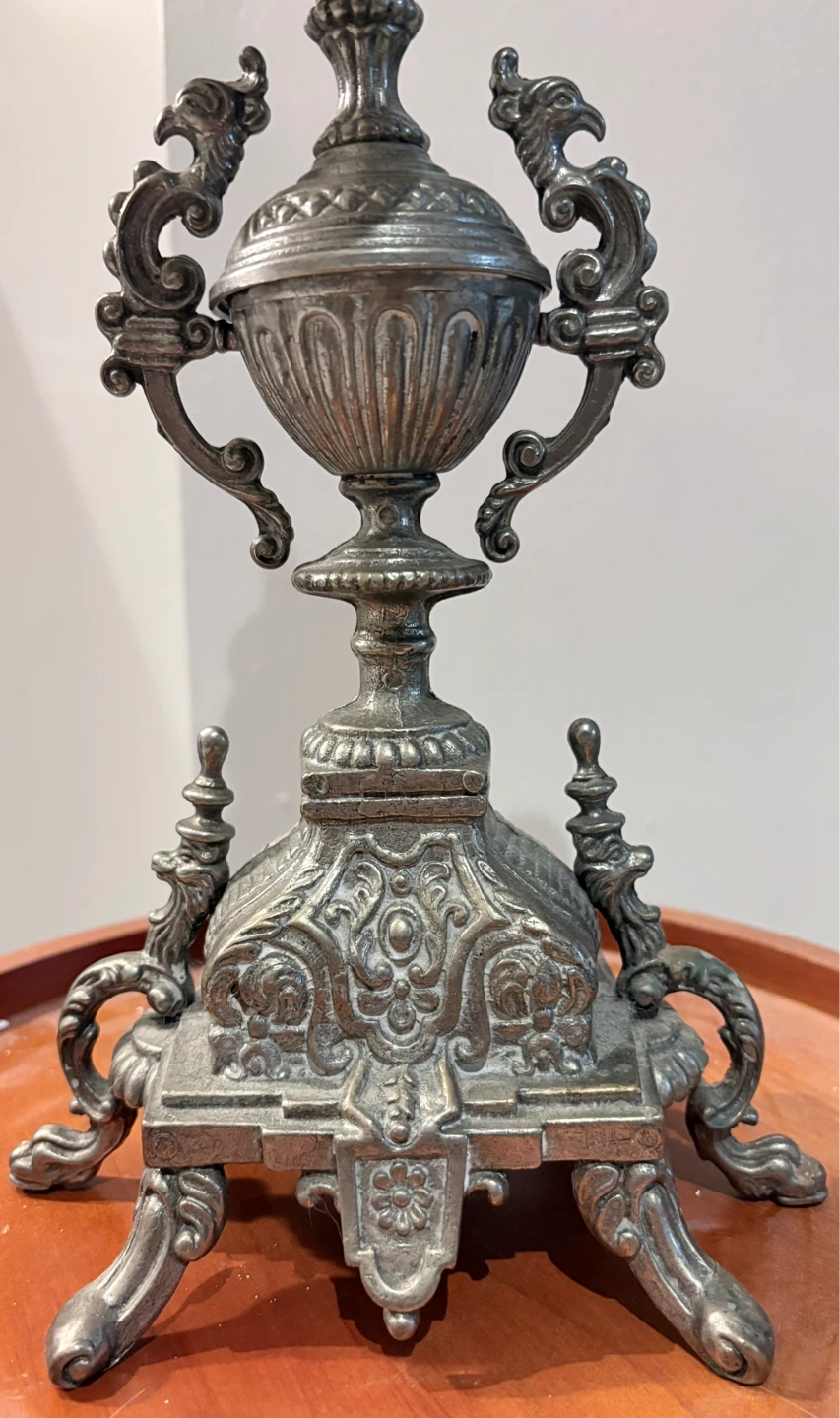 1940s Brass Candelabra Pair With Five Arm Design in Rococo Style - photo 3