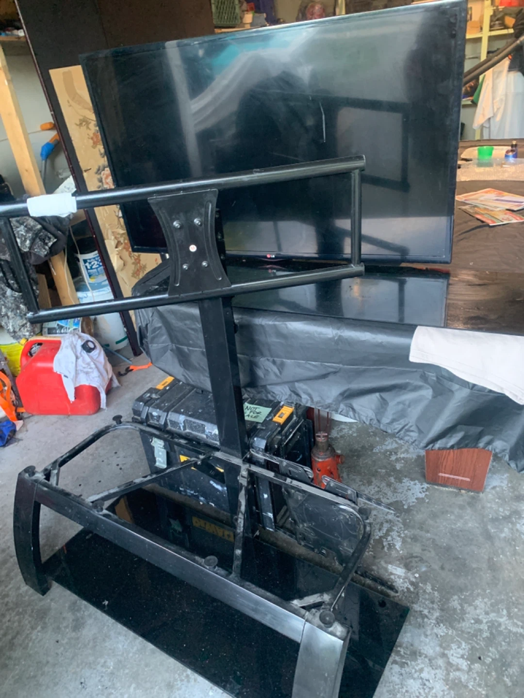 Black TV Stand with Metal Frame