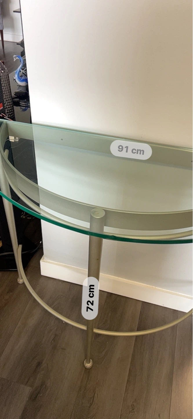 Glass Top Console Table