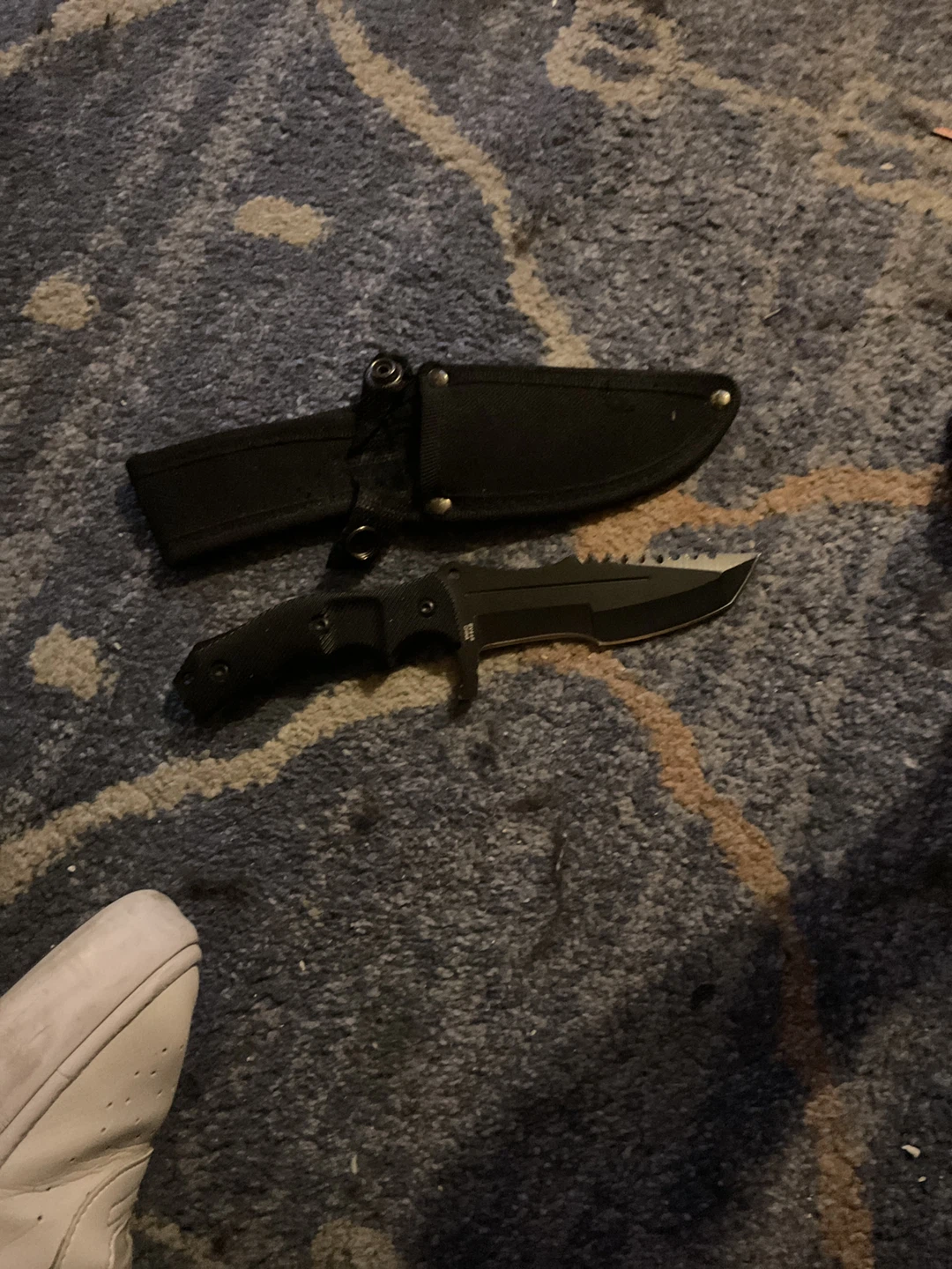 Black Tactical Fixed Blade Knife with Sheath
