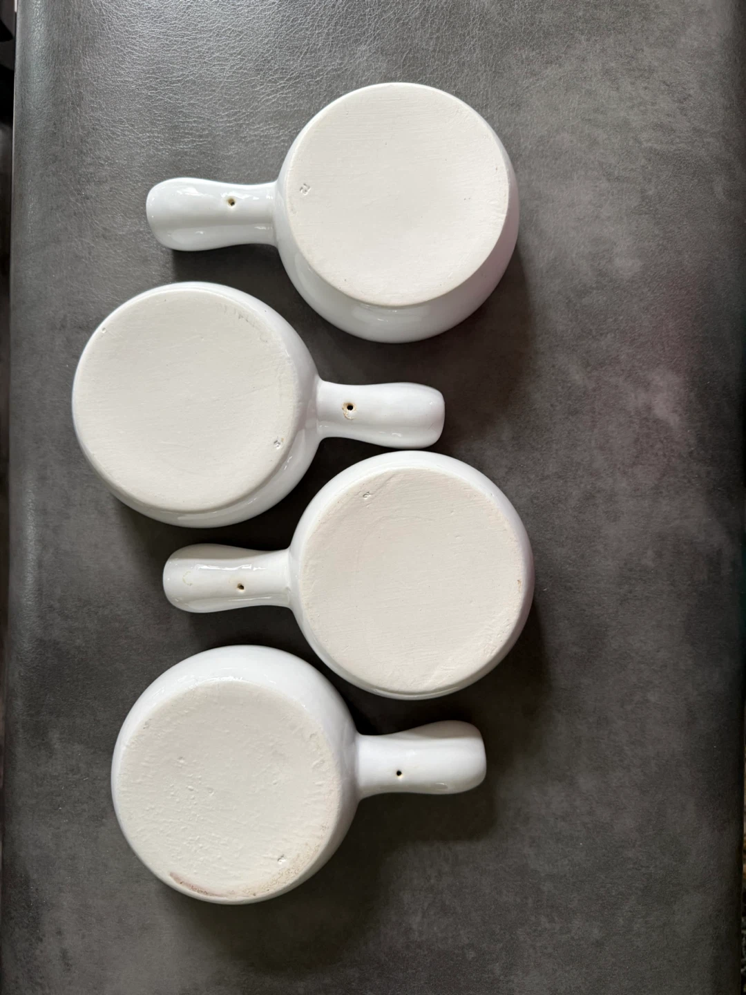 Set of 4 Large White Ceramic Ramekins with Handles - photo 2