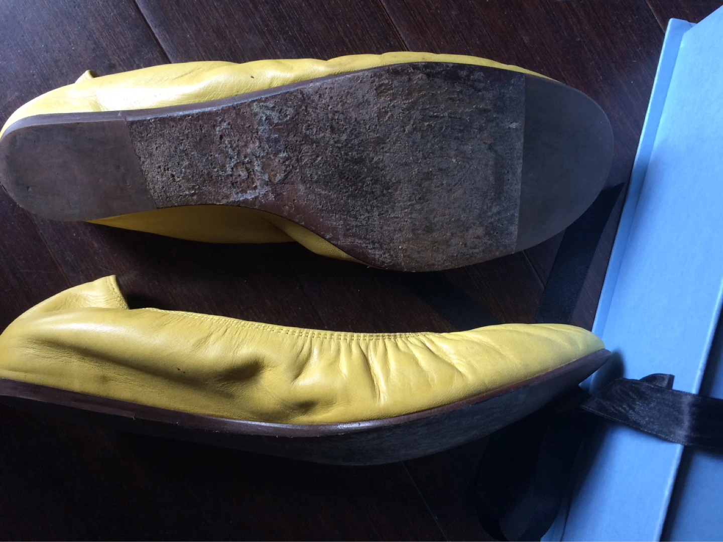 Lanvin Paris Yellow Leather Ballet Flats - photo 2