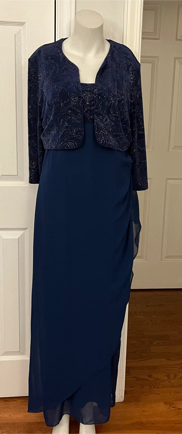 Tradition Navy Blue Formal Dress Size 14 - photo 5