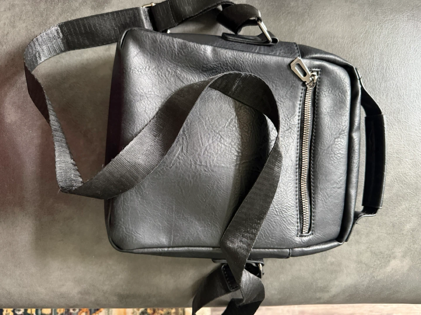 Black Faux Leather Crossbody Bag - photo 5