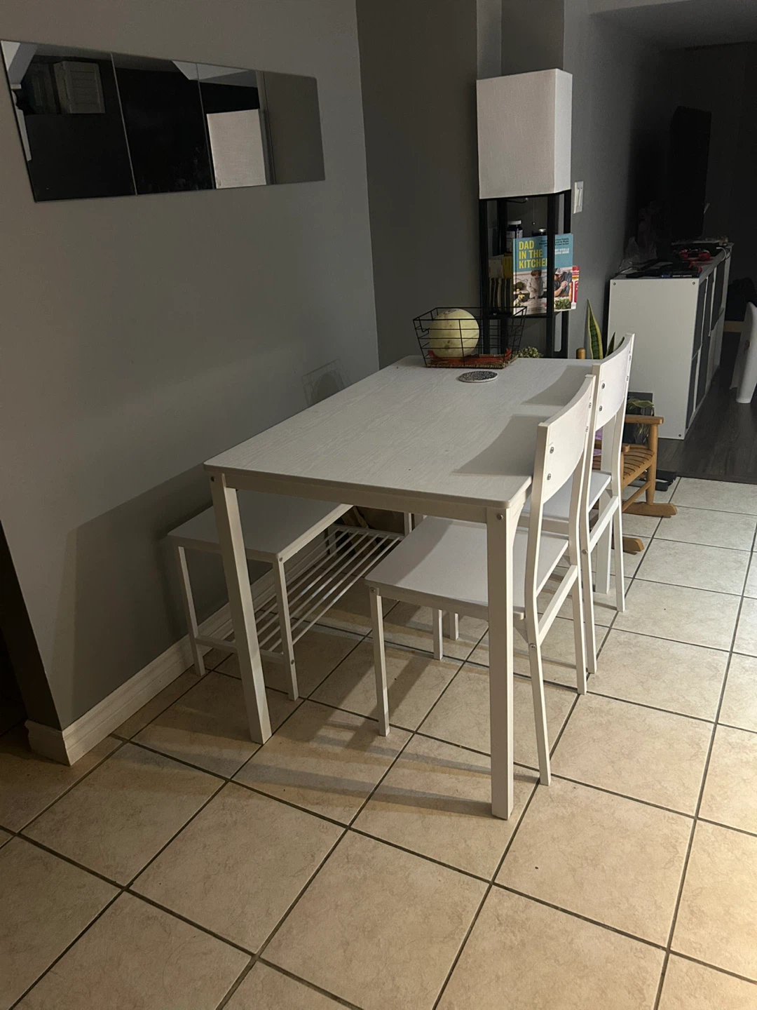 White Dining Table Set with 2 Chairs and Bench - photo 3