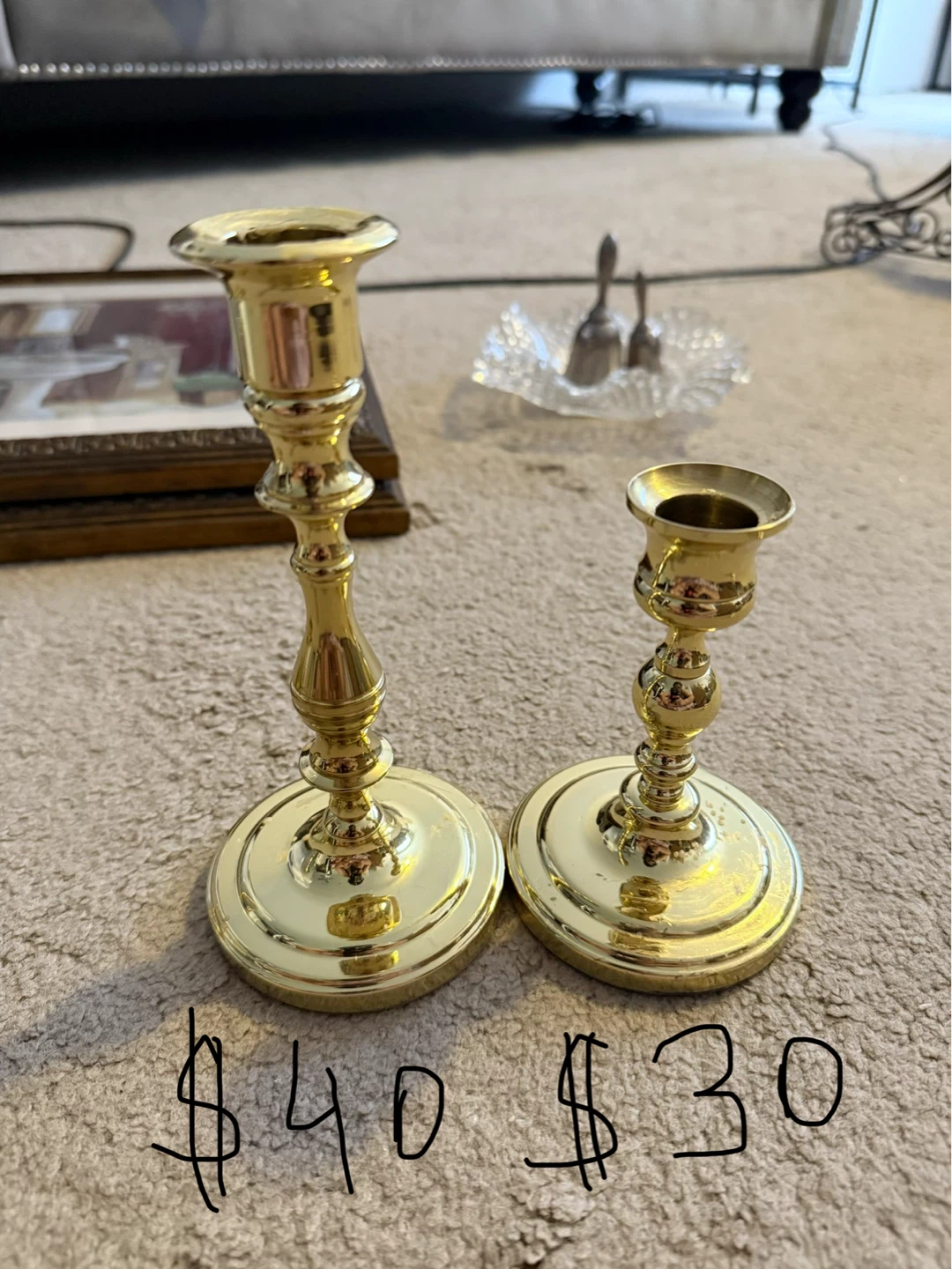 VTG Baldwin Heavy Brass Candlesticks Set of 4 - photo 3