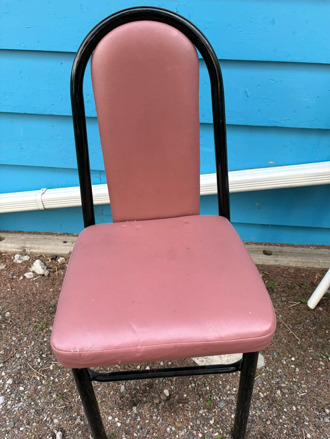 Pink Upholstered Metal Frame Chair