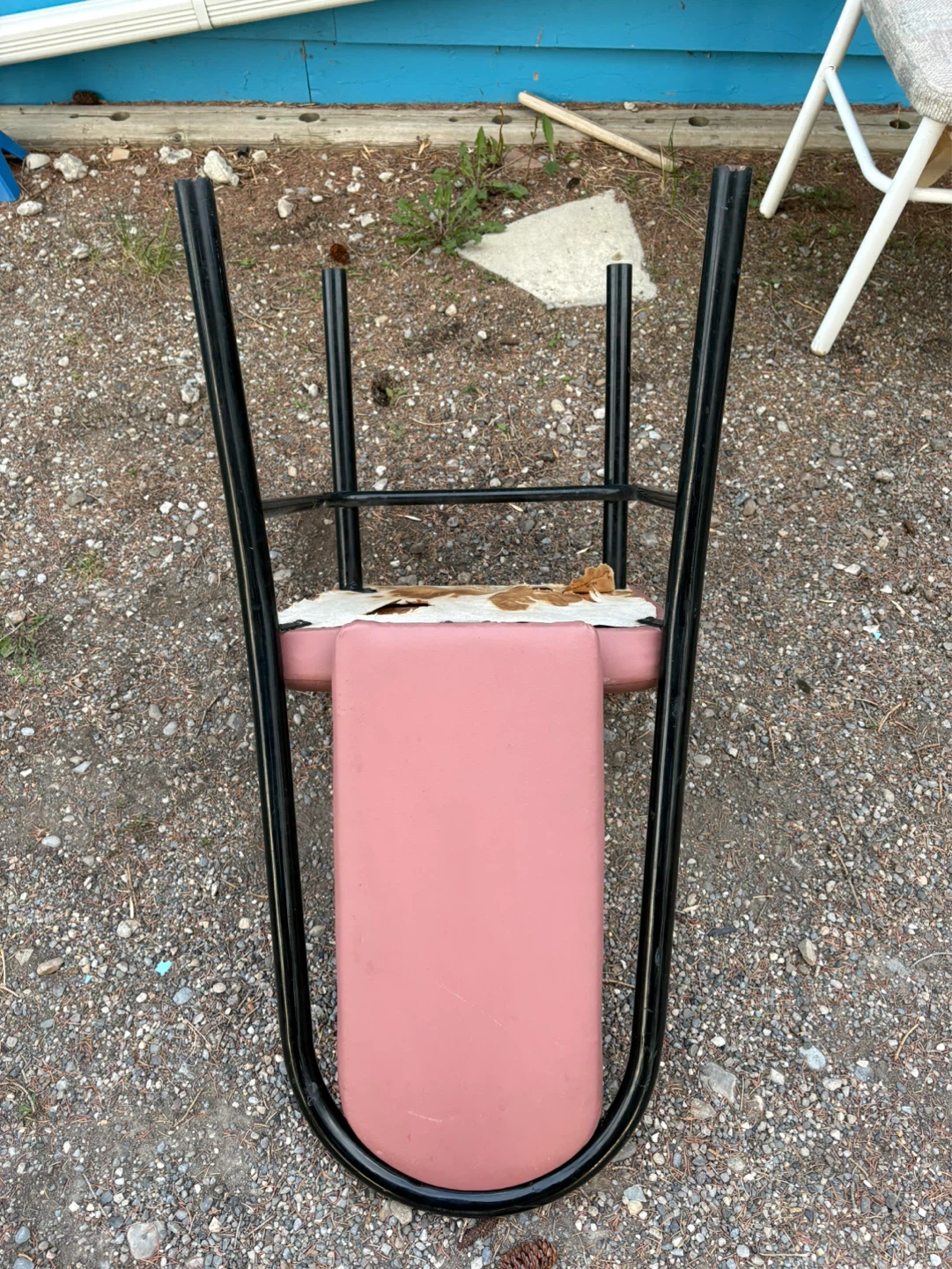 Pink Upholstered Metal Frame Chair - photo 3