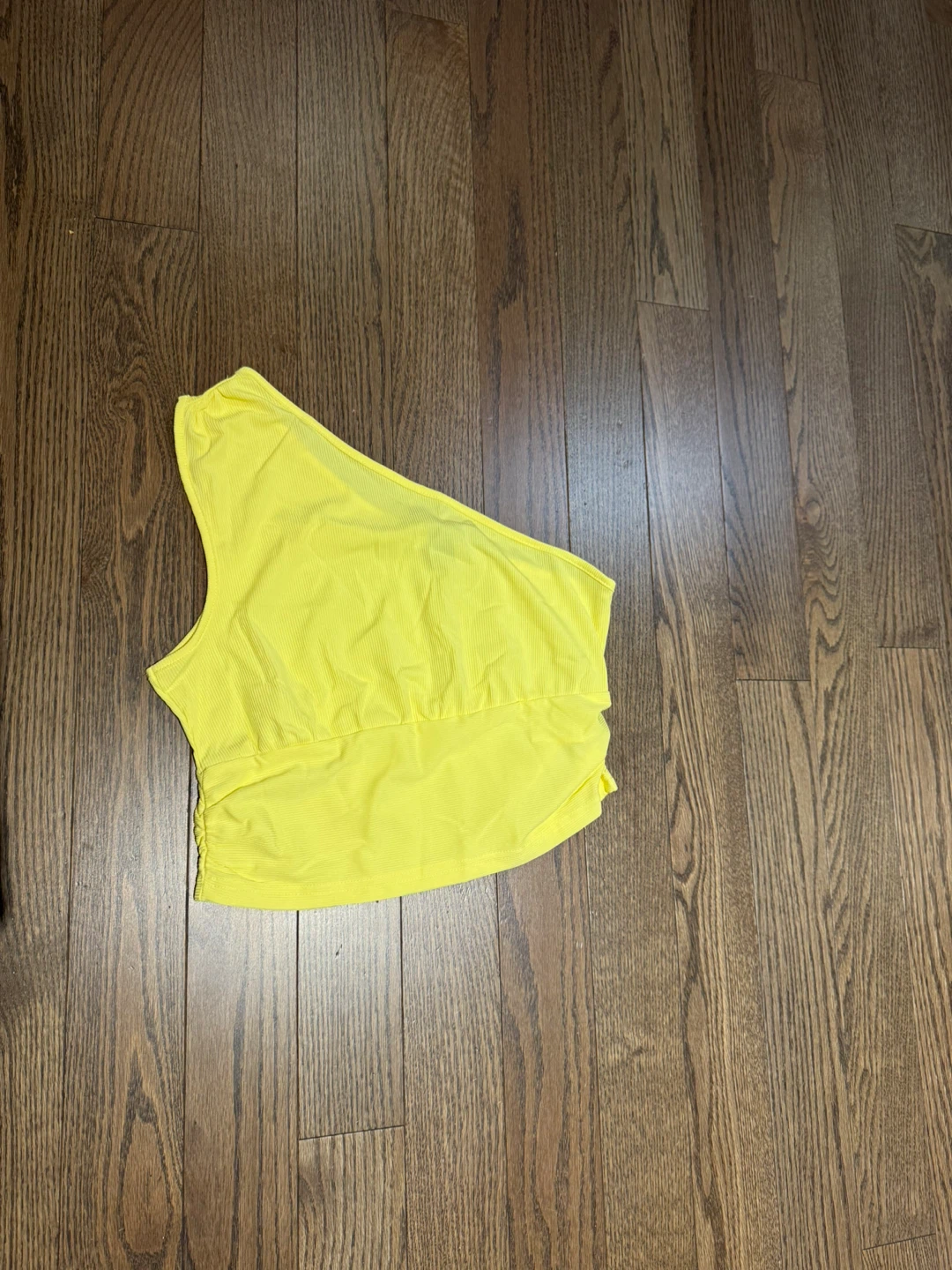 Yellow One-Shoulder Cropped Top