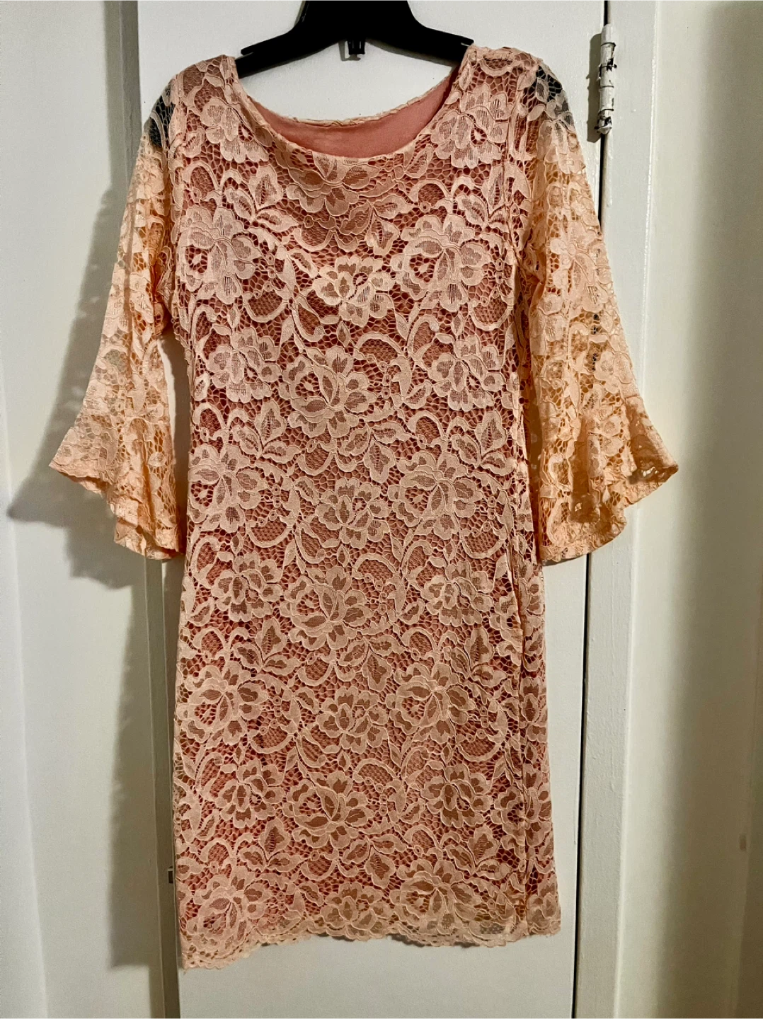 Peach Lace Bell Sleeve Lace Dress size S/ 4 - photo 5