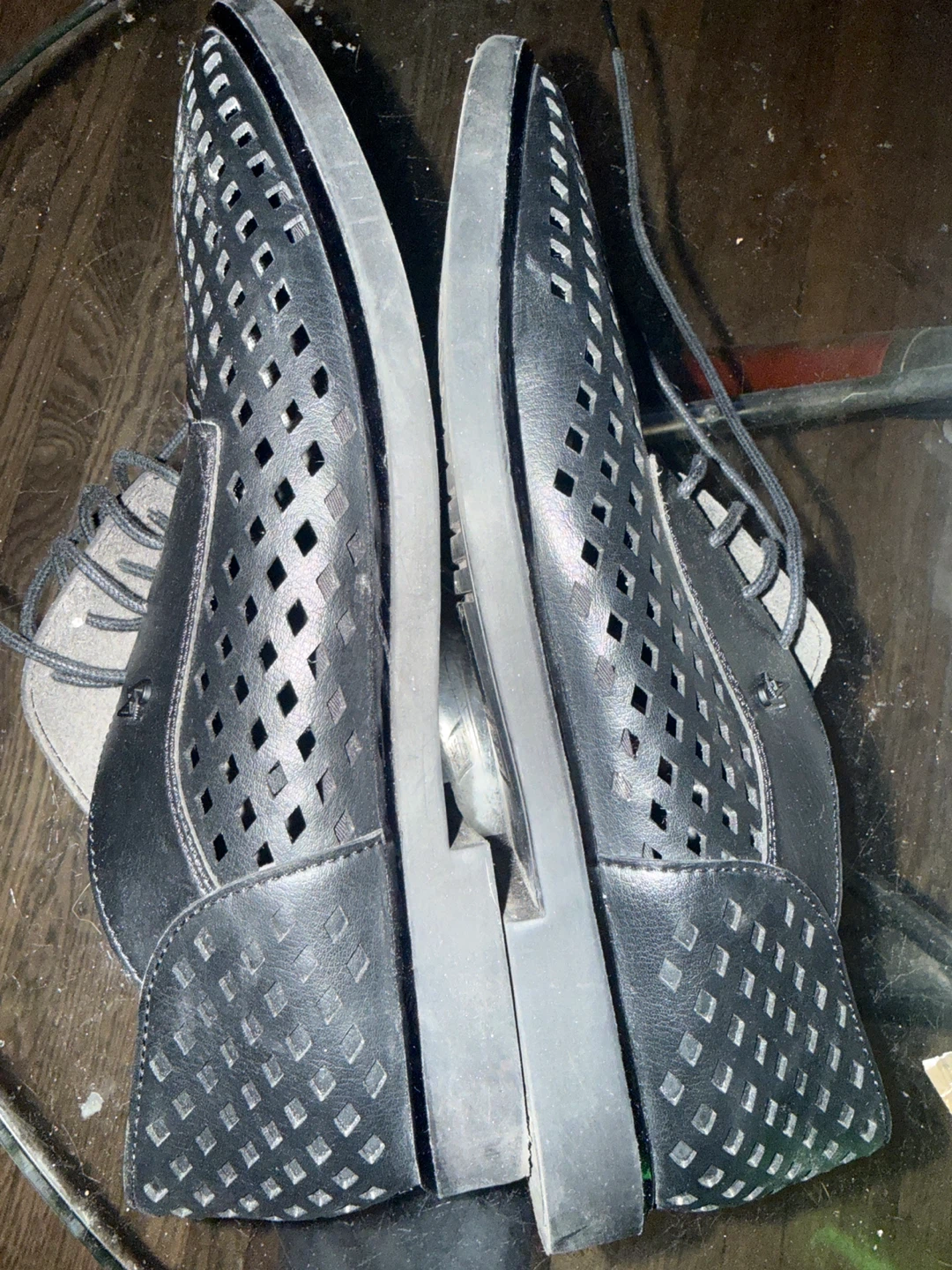 AJ Armani Jeans Black Perforated Lace-Up Oxfords - photo 2