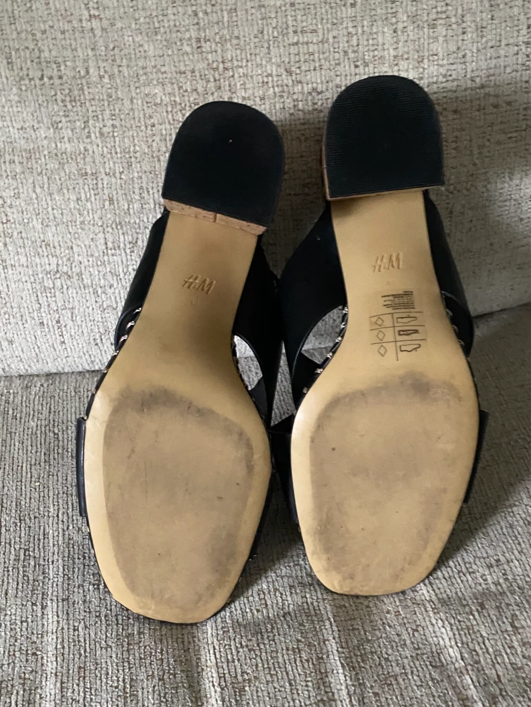 H&M Black Cross-Strap Cork Heel Sandals EUR 40 - photo 5