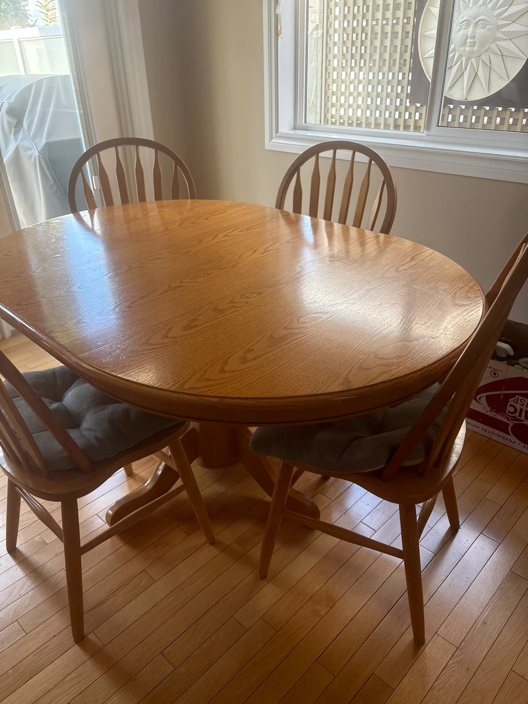 Oak Dining Table with 4 Chairs - photo 2