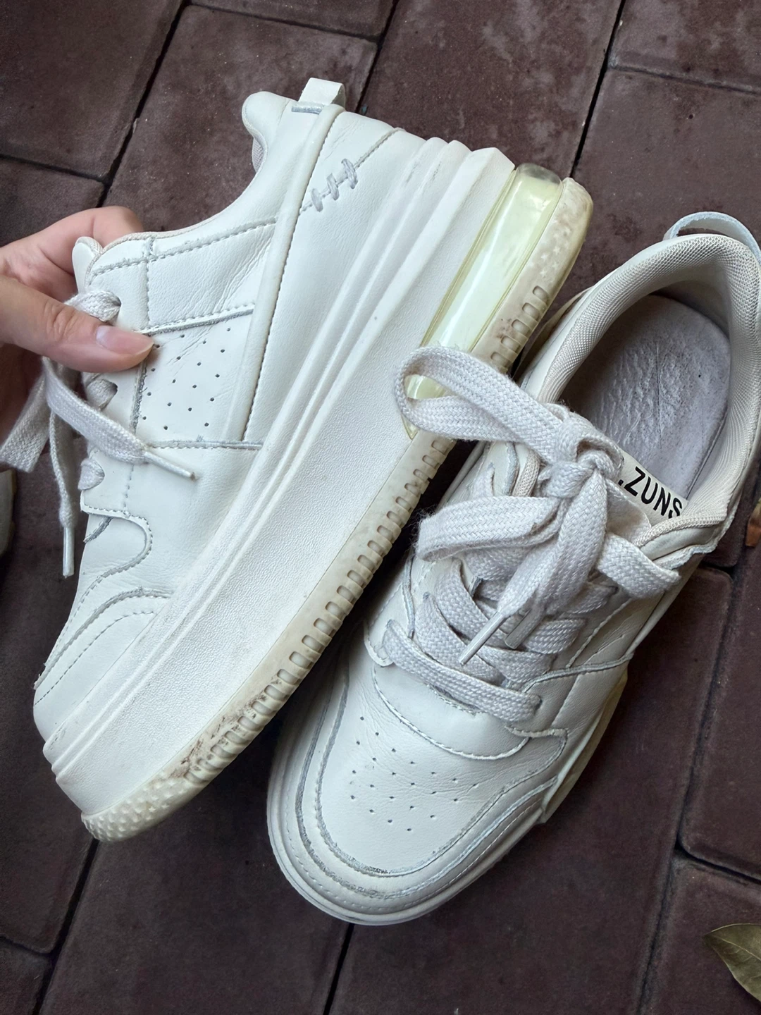 Cream Platform Sneakers Size 6.5