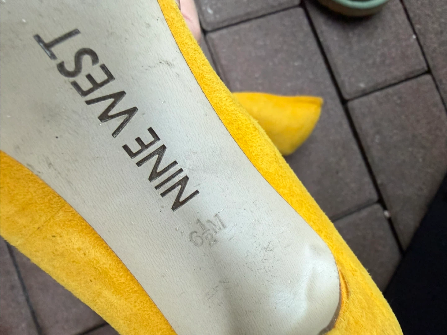 Nine West Yellow Suede Heels - Size 6.5M