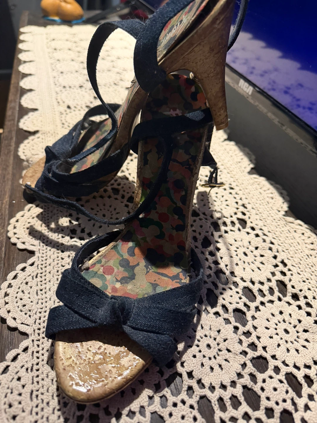 Denim Heeled Sandals - photo 3