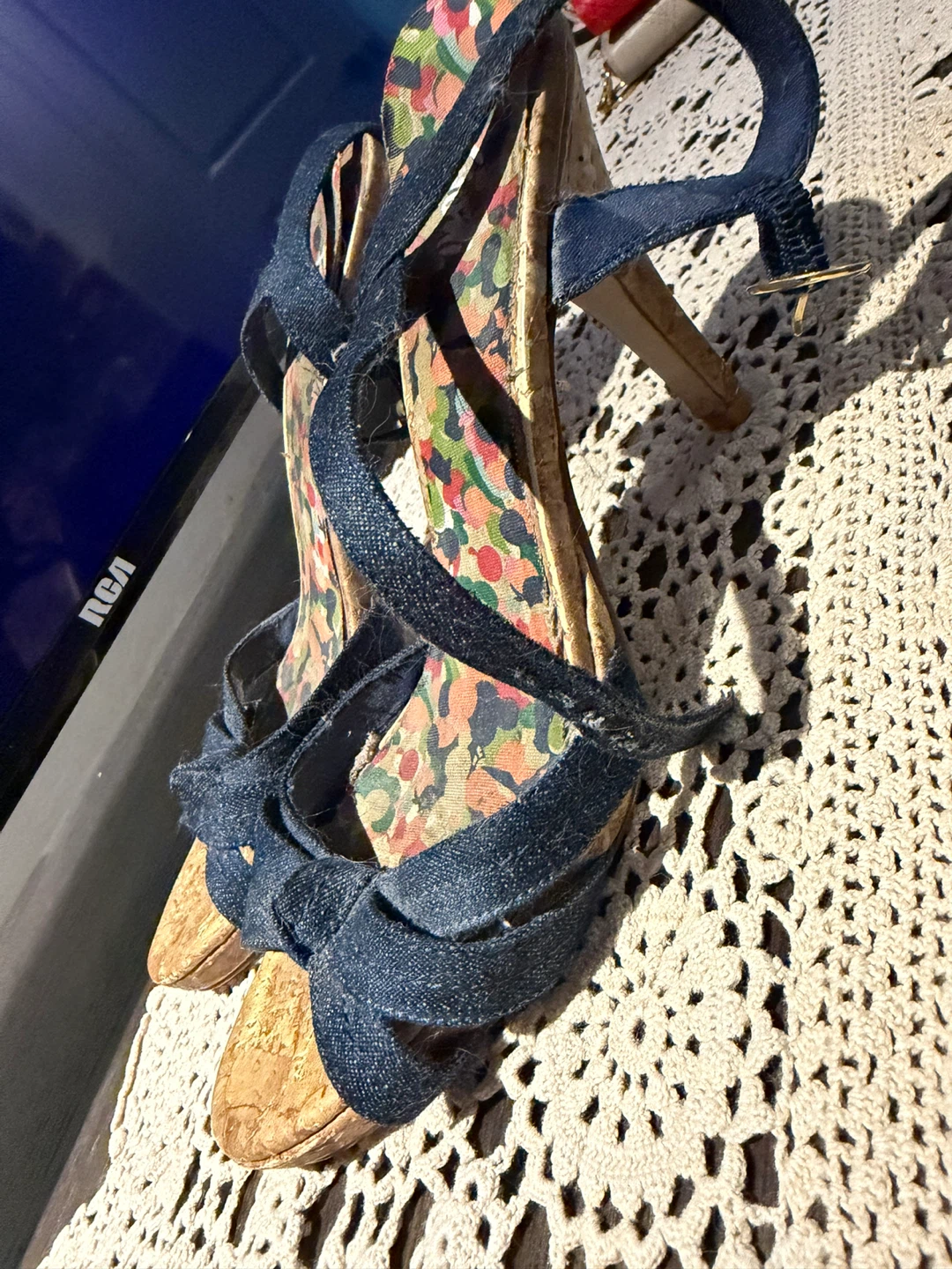 Denim Heeled Sandals - photo 4